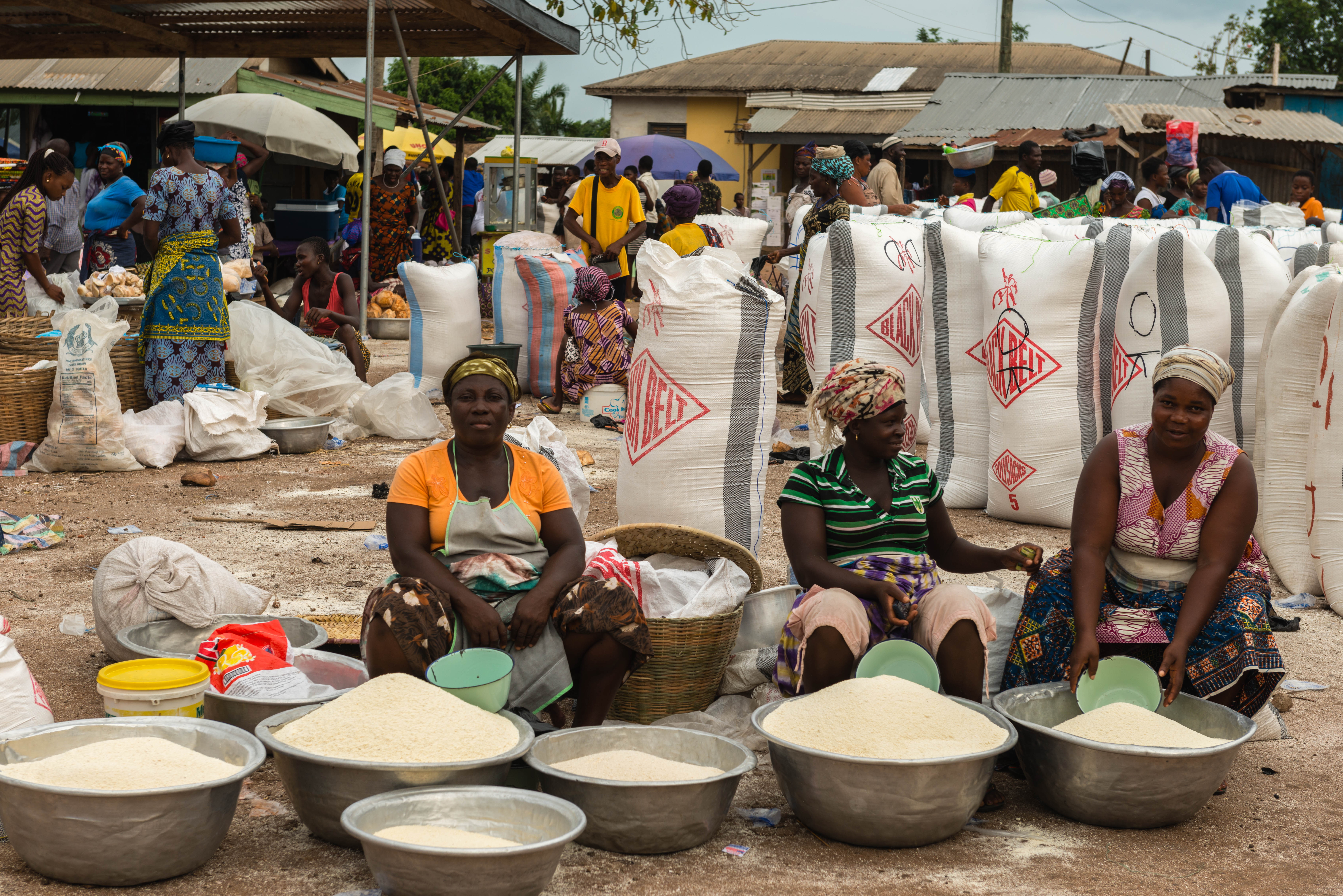 Gari being sold at the market