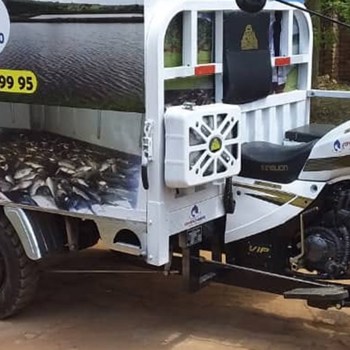 The three-wheeled vehicle was repurposed to enable deliveries of fish to areas outside the central market.