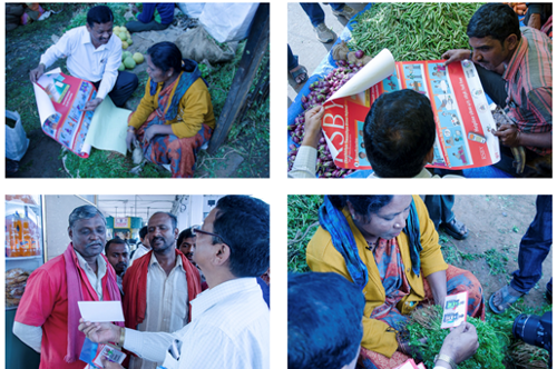 The visual explanation of social security insurance was tested among unorganised workers, asking them: "What do you see?"