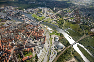 Aerial View Of Randers Midtown