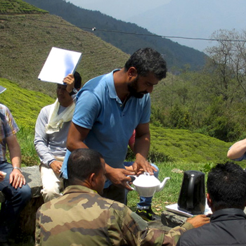  Pictured: Michael Juel, Project Director (second from left); Pushpa Moktan, M&E expert (third from left); Bjørn Jensen, Team Leader (second from right in back)